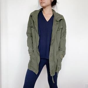 Love Tree Olive Green Lightweight Utility Jacket Shacket